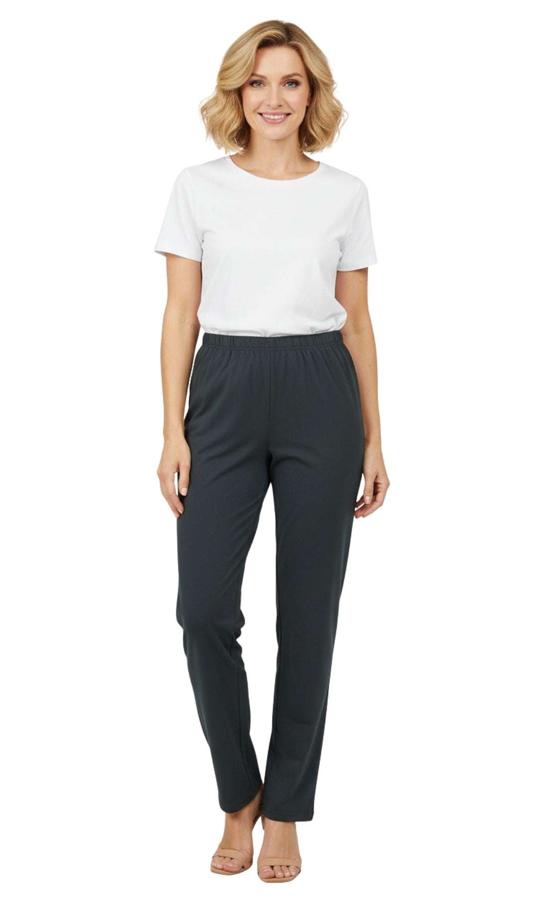 Women's Premium Cotton Stretch High-Waisted Black Leggings - Dressy Comfort in an Everyday Essential
