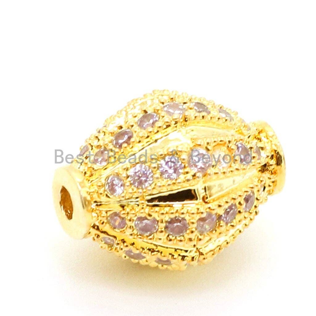 CZ Micro Pave cone Spacer Beads, Cubic Zirconia Beads, 12x10mm, Sku#G58