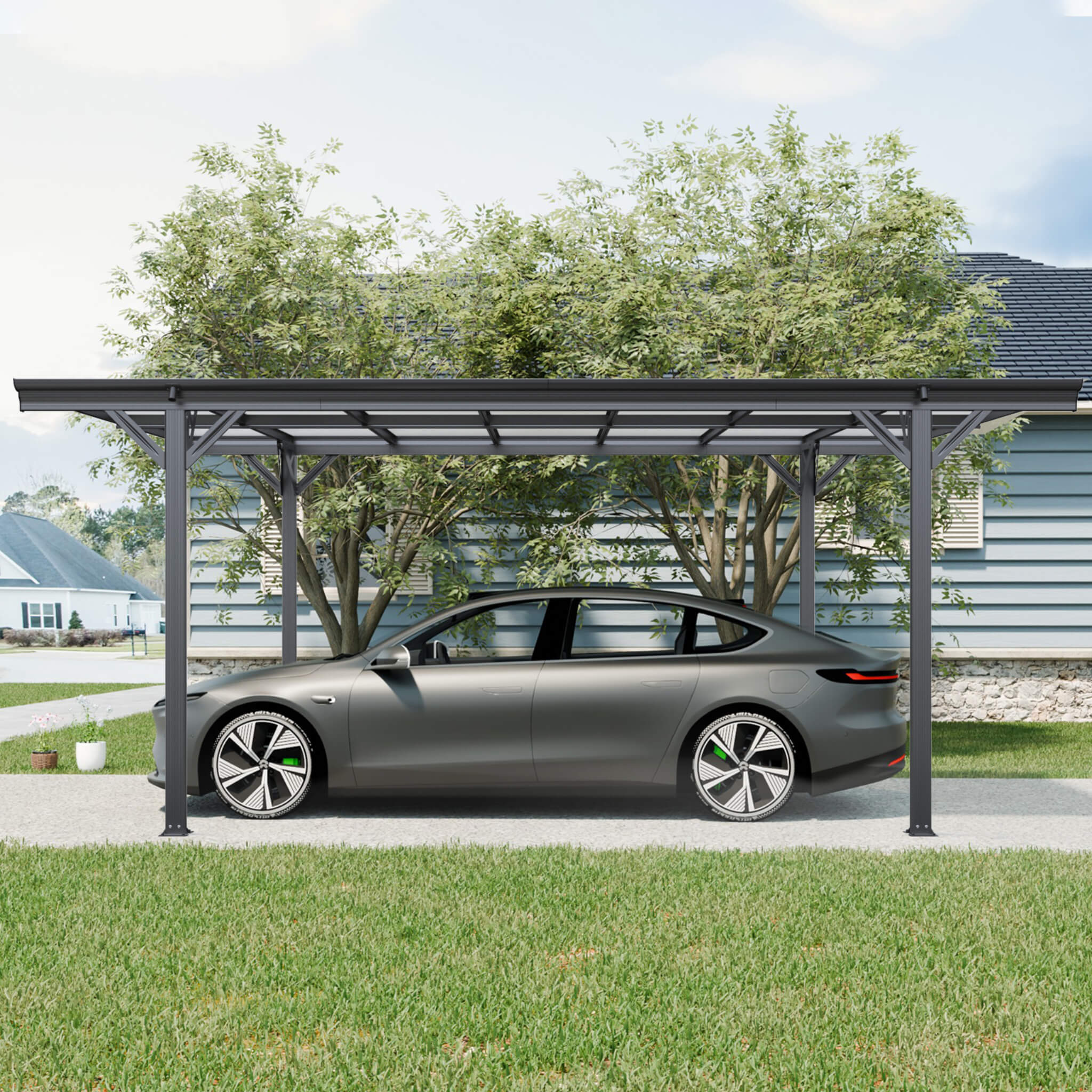 10x16' Alora Heavy-Duty Outdoor Driveway Pergola