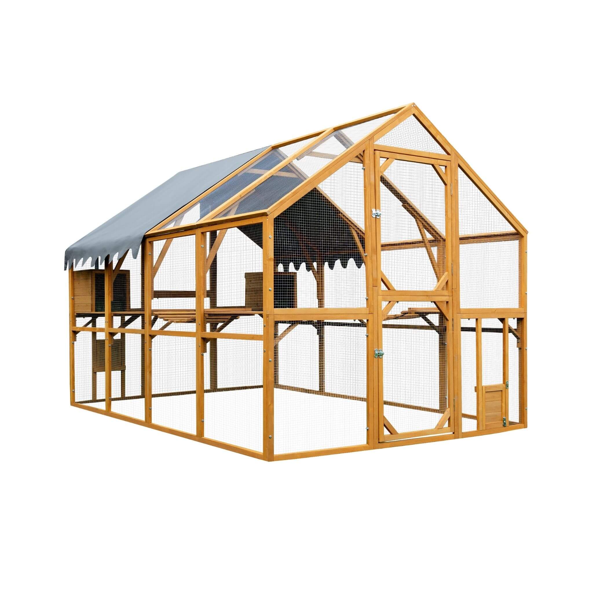 110-Inch Large Outdoor Kitten Playpen Chicken Coop With Waterproof Cover (SAK15370)