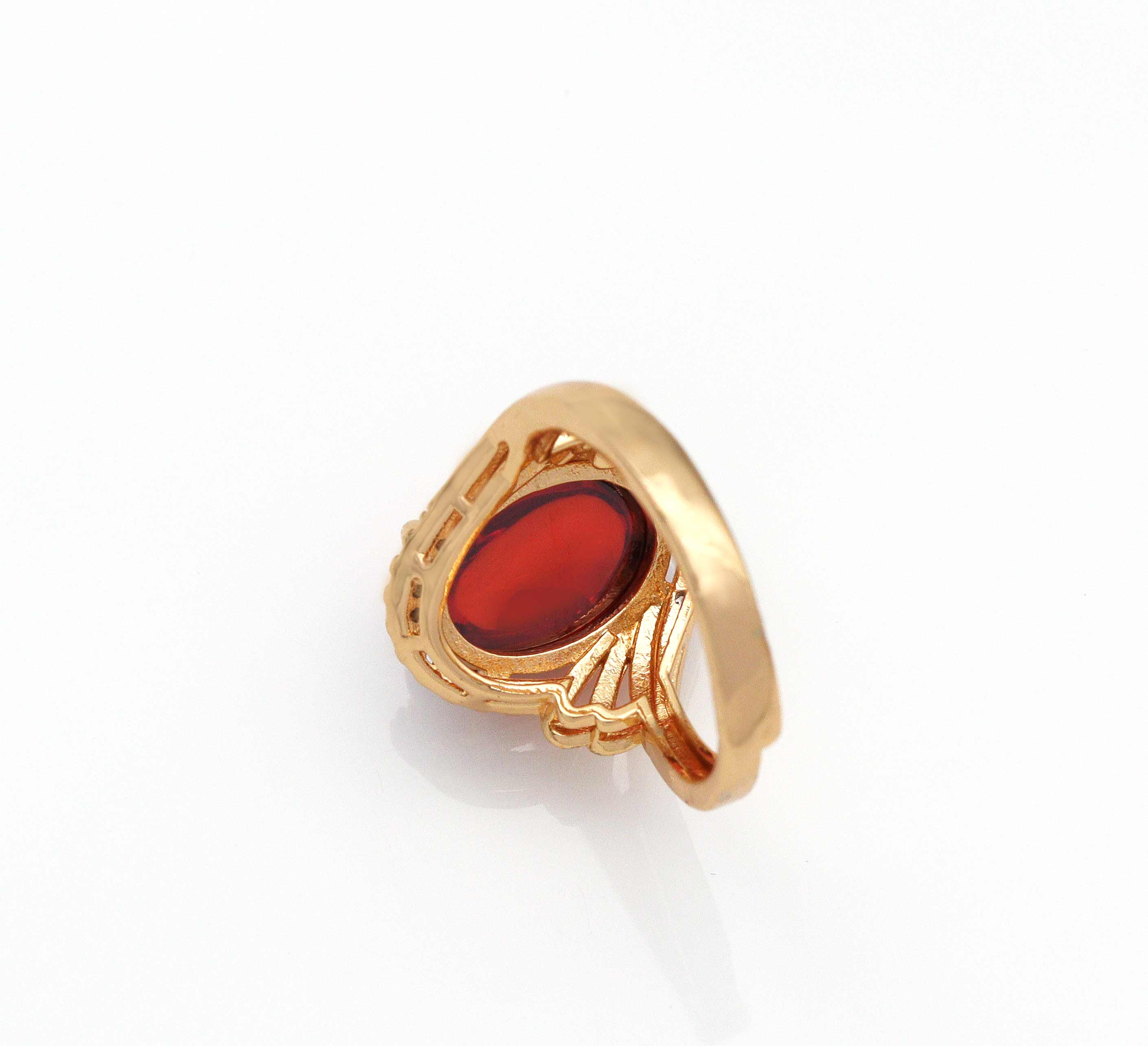 CZ Colorful Oval Jade Adjustable Ring, Sku#LX54