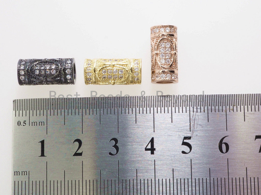 16x8mm CZ Micro Pave Large hole Barrel Spacer beads, Drum Barrel beads, Micro Pave Cubic Zirconia Spacer Beads,sku#G402