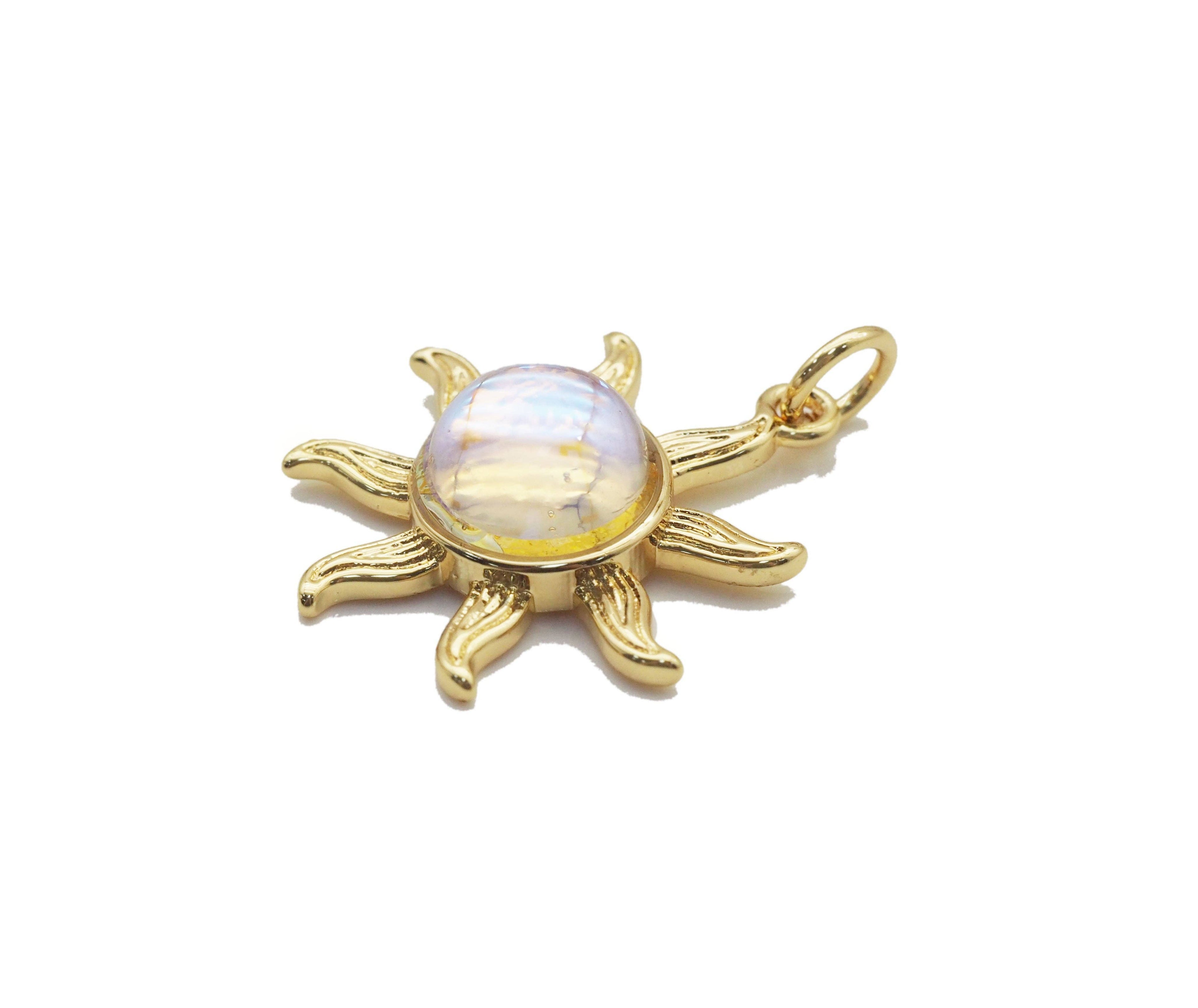 Moonstone Sun Charm, Sku#F1522