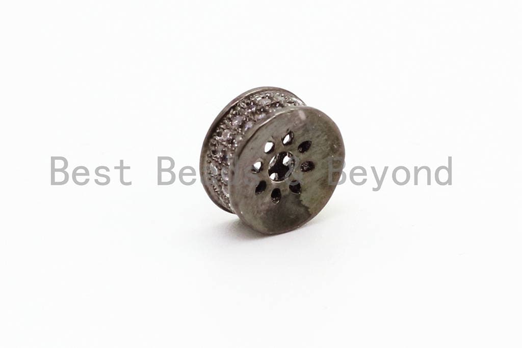 CZ  Micro Pave Spacer Beads, Pave wheel spacer beads, Pave findings, Spacer beads, 4x8mm, SKU#G44