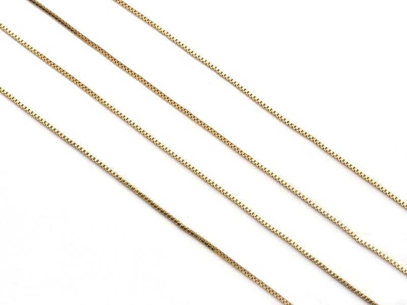 Dainty Thin Gold Filled box Chain Necklace, sku#ZX105