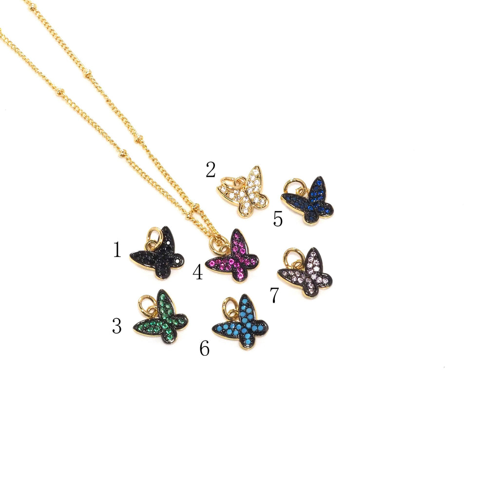 Dainty Gold Link Chain Butterfly Necklace,sku#EF296