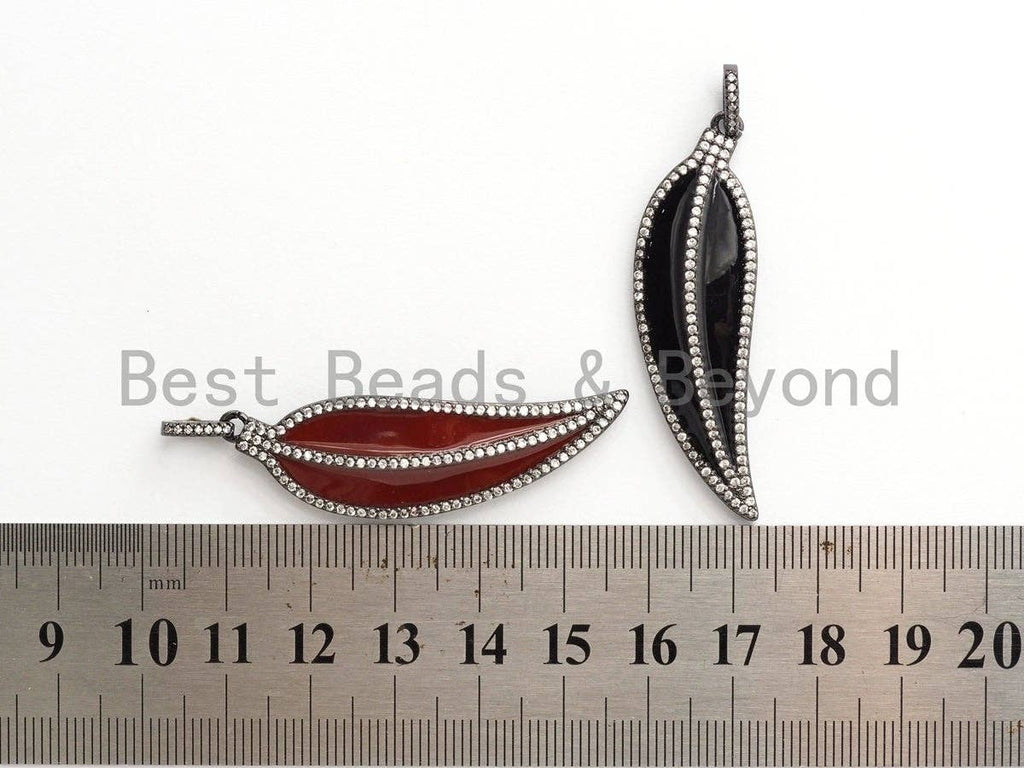 NEW Enamel Colorful Leaf Pendant,CZ Micro Pave Oil Drop Leaf pendant,Enamel pendant,Enamel Jewelry,14x48mm,sku#F619