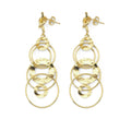 Gold Filled Long Circles Link Knot Dangle Earrings, Sku#Y782