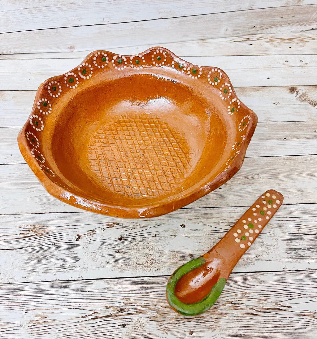 Authentic Mexican Molcajete with Spoon - Large