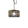 Decorative woven pendant light casting shadows