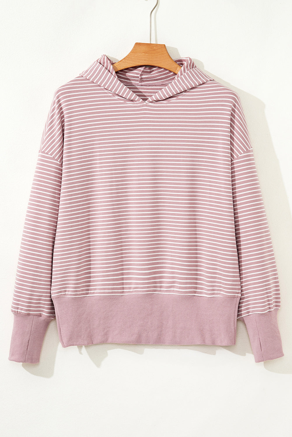 Addilyn Shoulder Loose Fit Hoodie-Threaded Pear