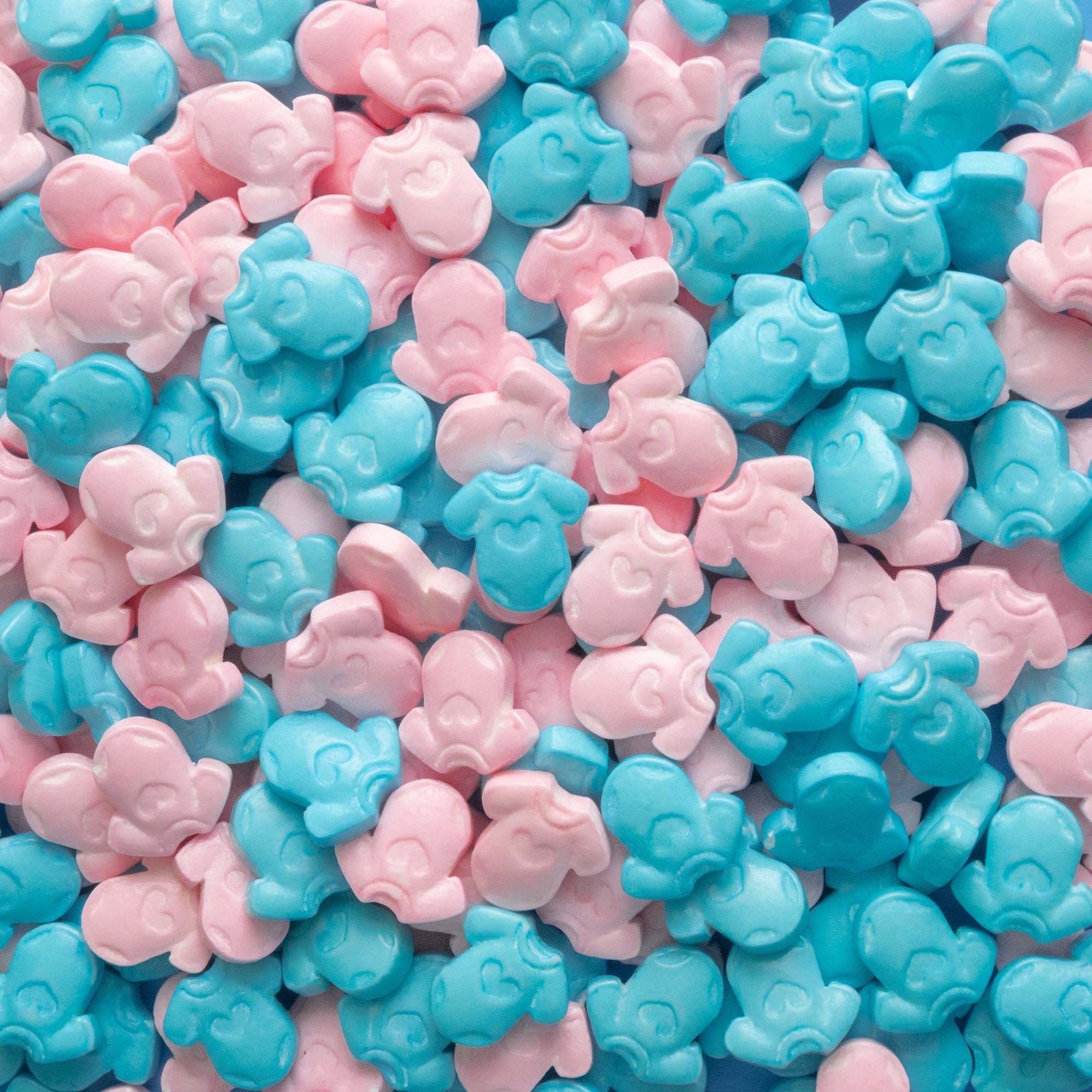 Edible Blue & Pink Baby Onsie Sprinkles & Sugar Shapes Decorations By Oasis Supply
