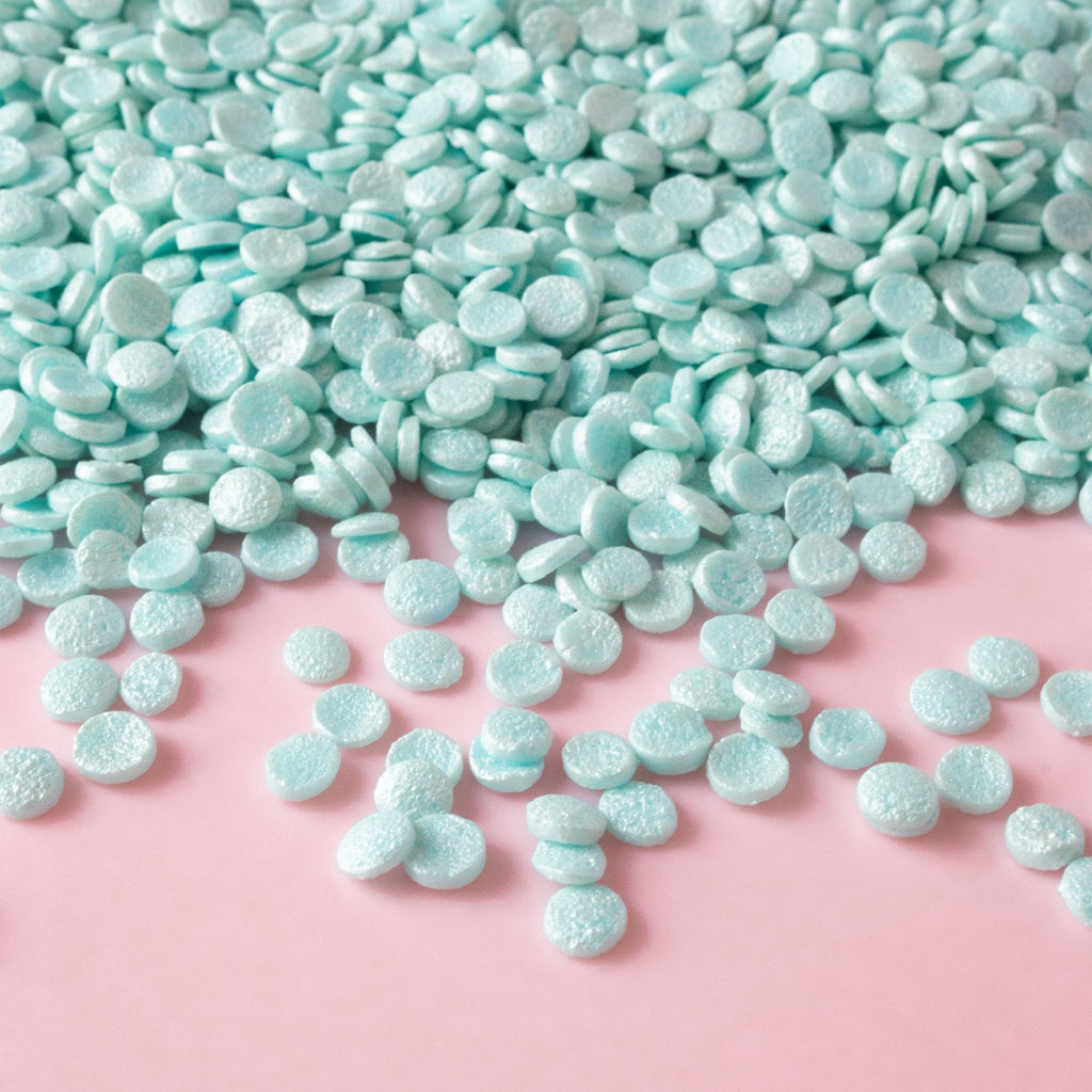 Edible Mini Pearl Quins-Blue Confetti Sprinkles & Sugar Shape Decorations