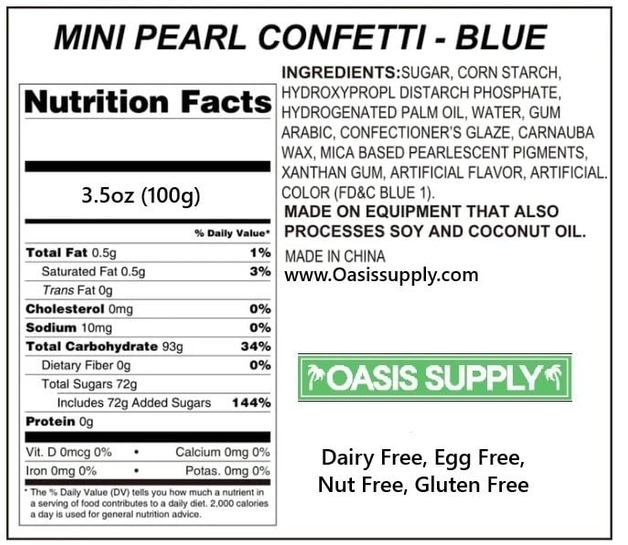 Edible Mini Pearl Quins-Blue Confetti Sprinkles & Sugar Shape Decorations