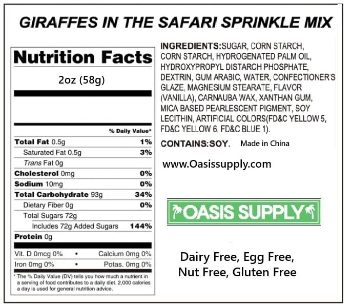 Edible Giraffes In The Safari Theme Sprinkles & Sugar Shape Decorations By Oasis Supply