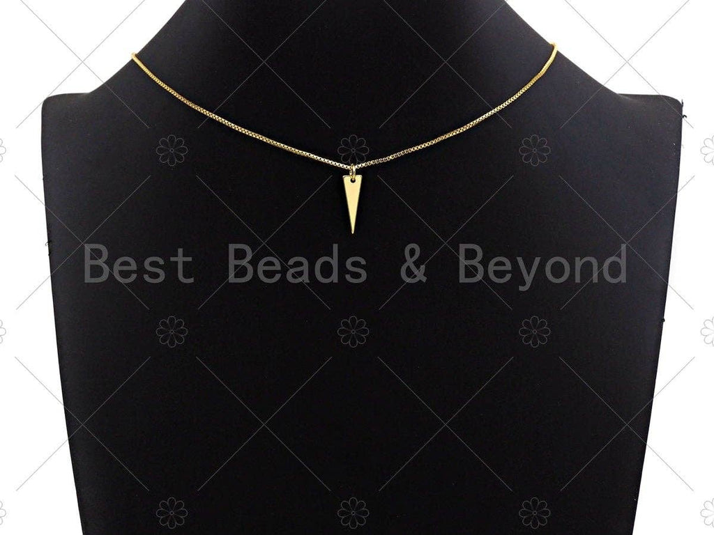 18k Shiny Gold Finish Triangle Charms, Dainty Triangle Charms, Triangle Pendant, 6x18mm, Sku#Y273