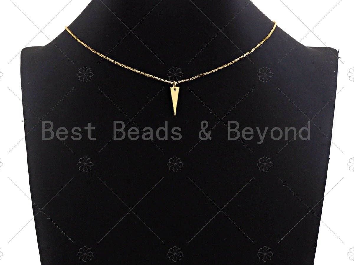 18k Shiny Gold Finish Triangle Charms, Dainty Triangle Charms, Triangle Pendant, 6x18mm, Sku#Y273