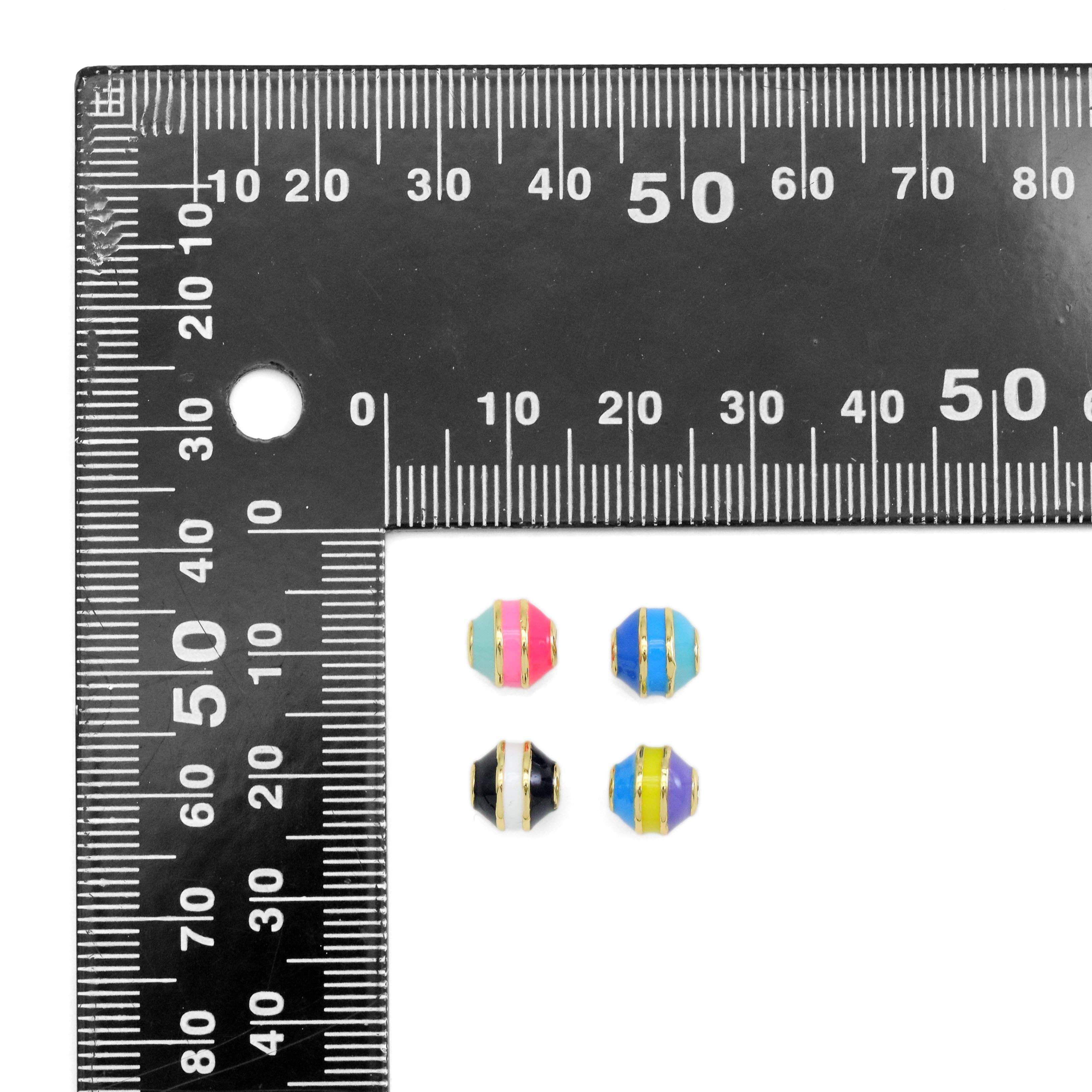 Rainbow Enamel Spacer Beads, Sku#Z1481