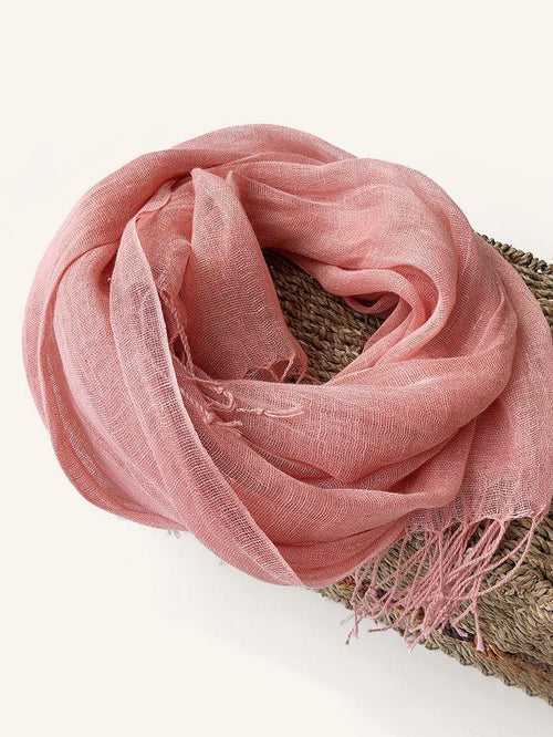 100% Linen Lightweight Solid Color Scarf BIANCA