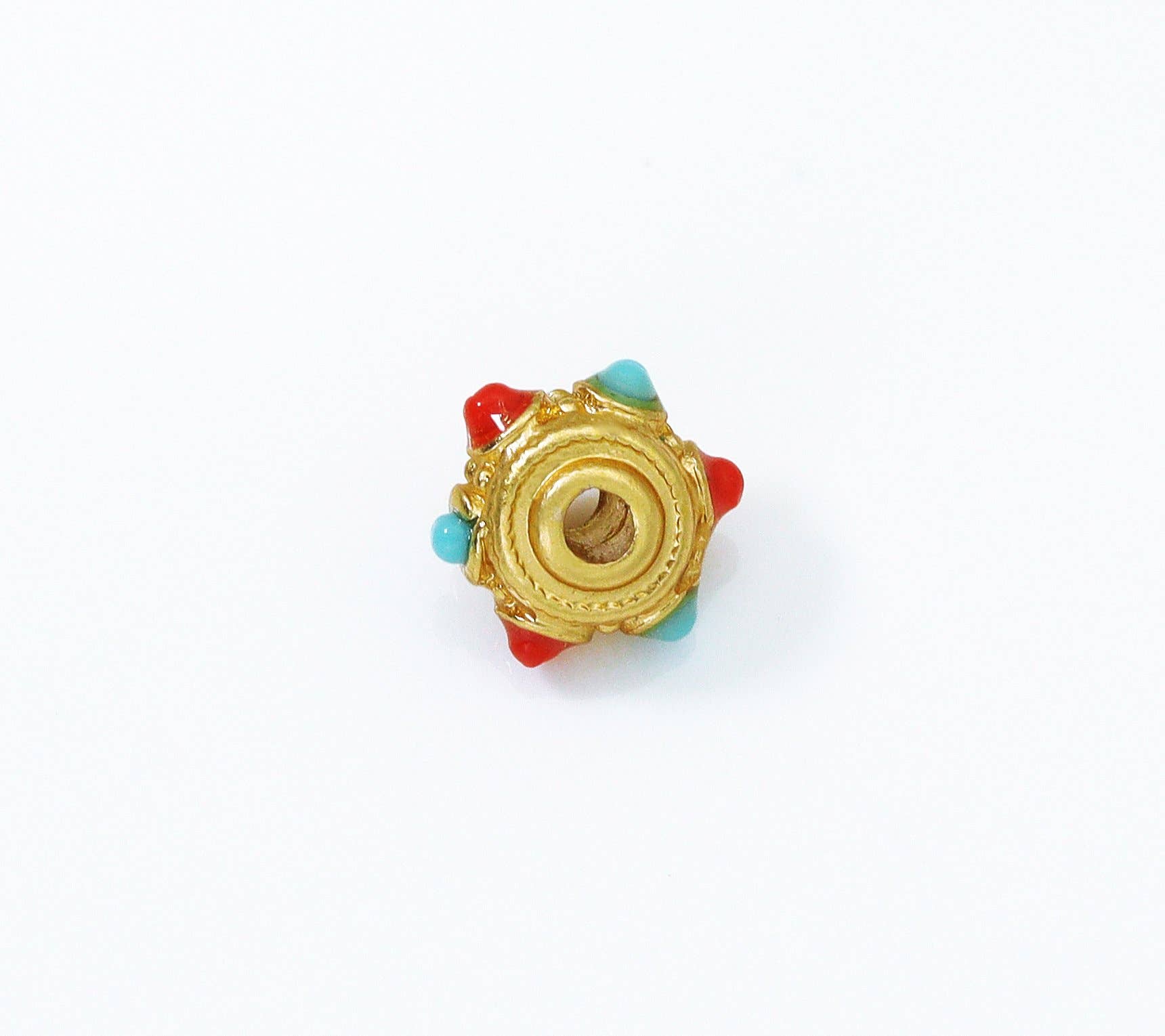 Gold Enamel Rondelle Spacer Beads, Sku#LX71
