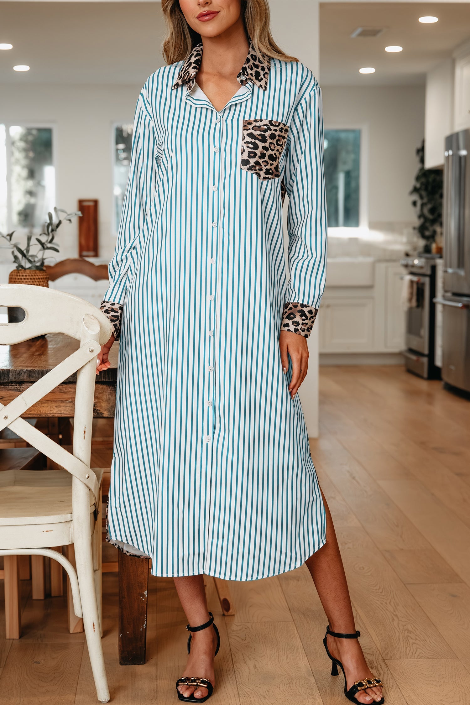 Savannah Contrast Patchwork Long Shirt