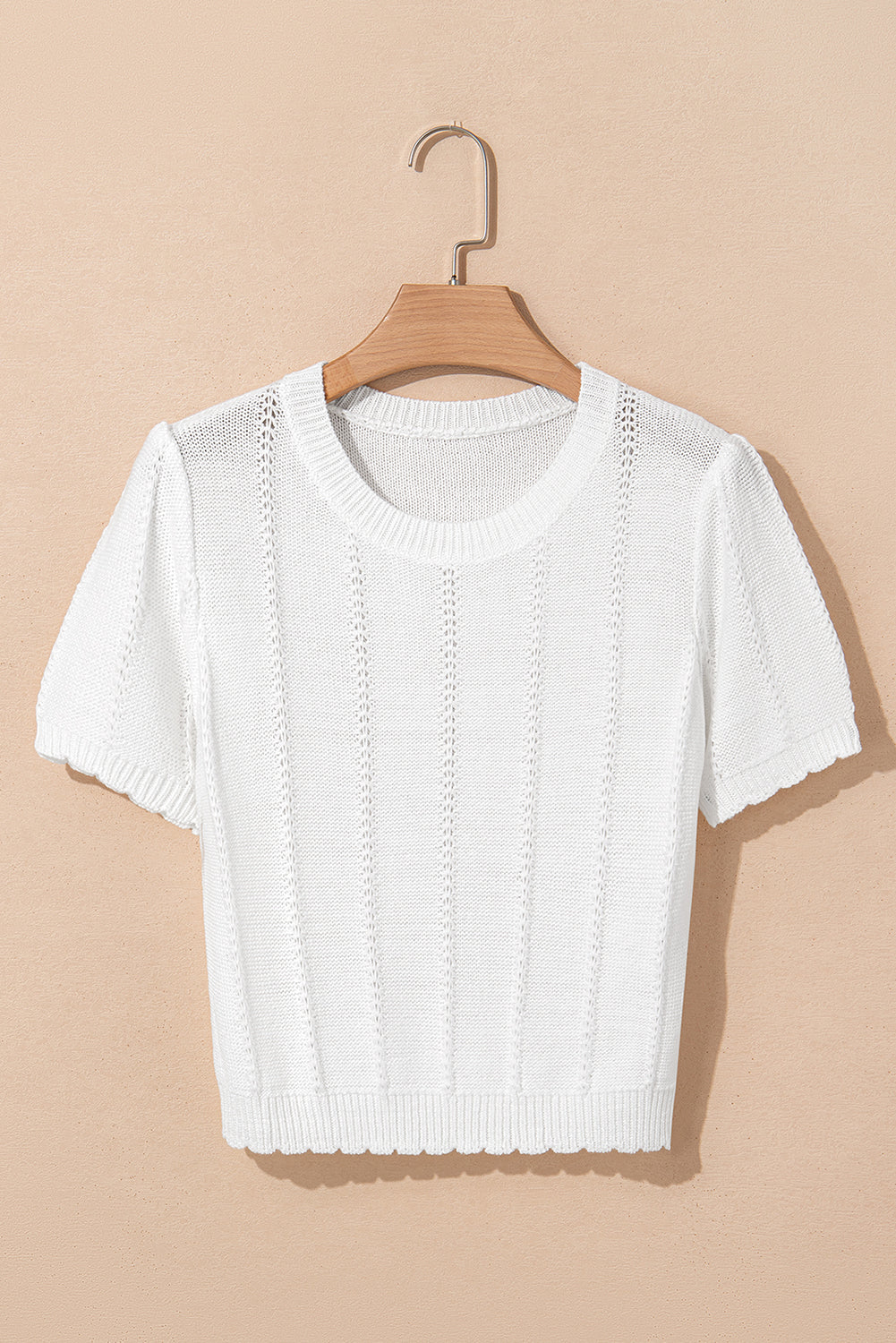 Lavender Puff Sleeve Crewneck Sweater