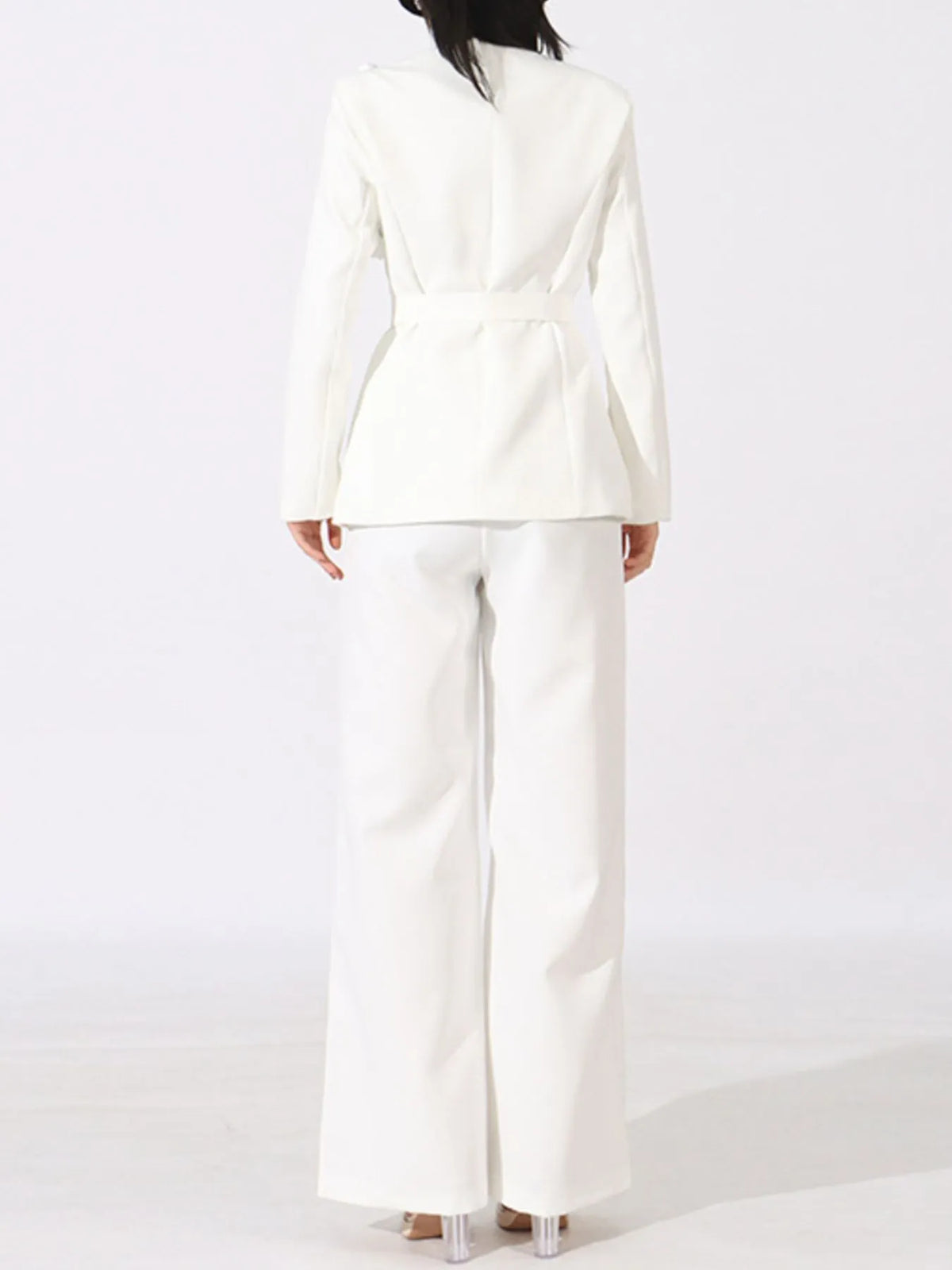 Flower Long Sleeve Blazer and Pants Set