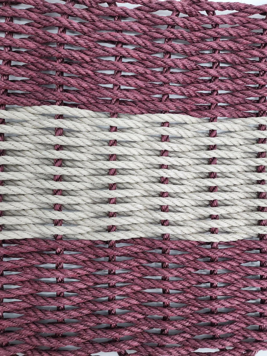 Lobster Rope Mat Burgundy and Tan