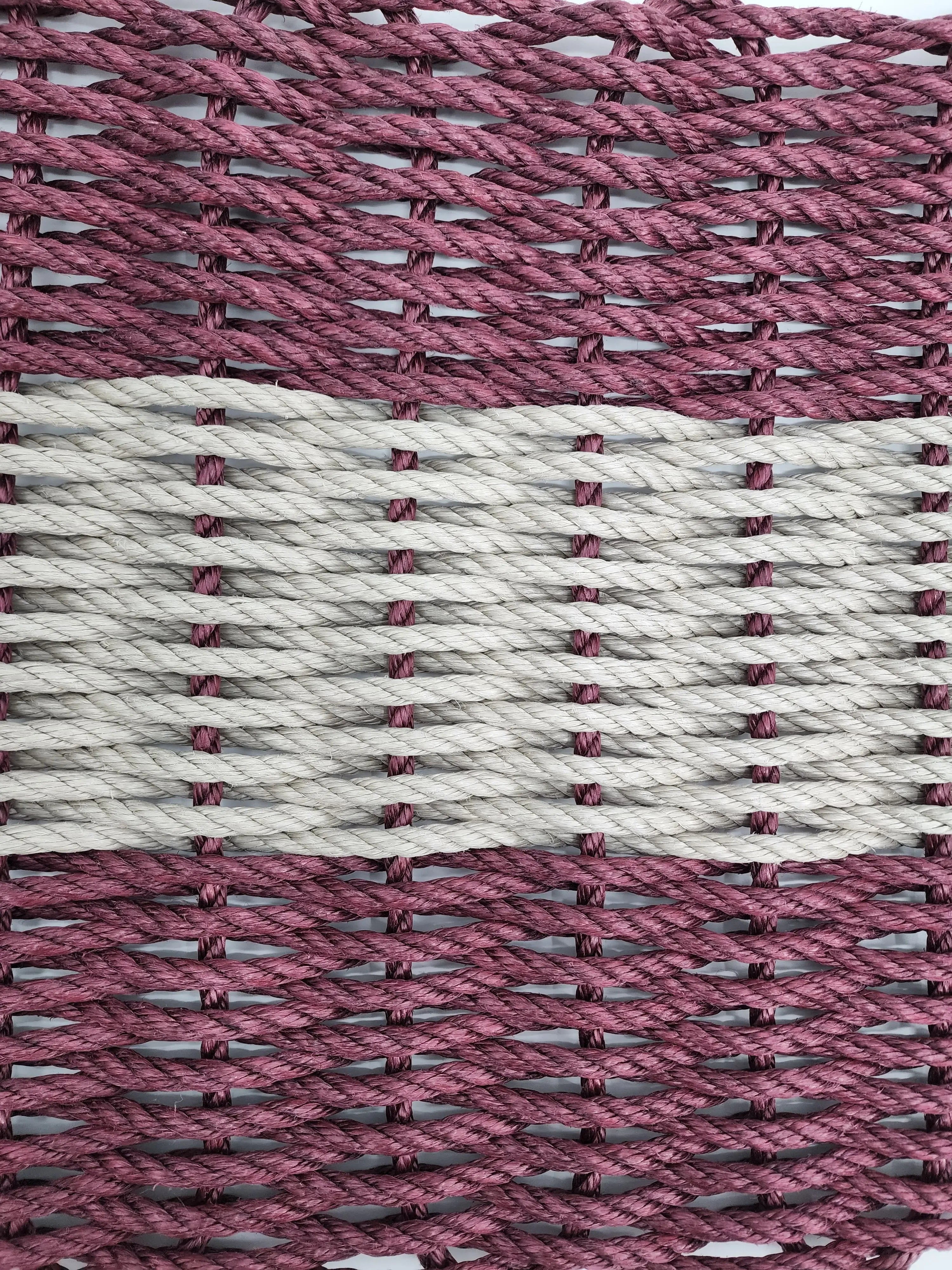 Lobster Rope Mat Burgundy and Tan