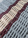 Light Gray and Light Tan with Burgundy Accents