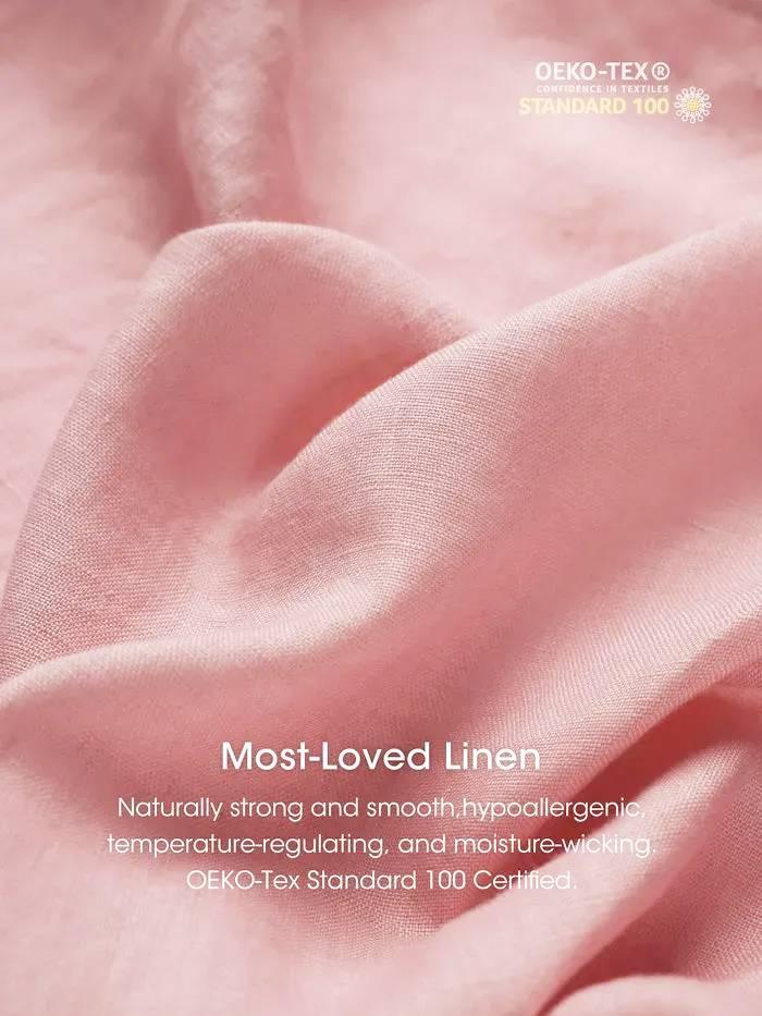 100% Linen Loose Fit Button Waist Gathered Midi Dress LUNA-LINTICO