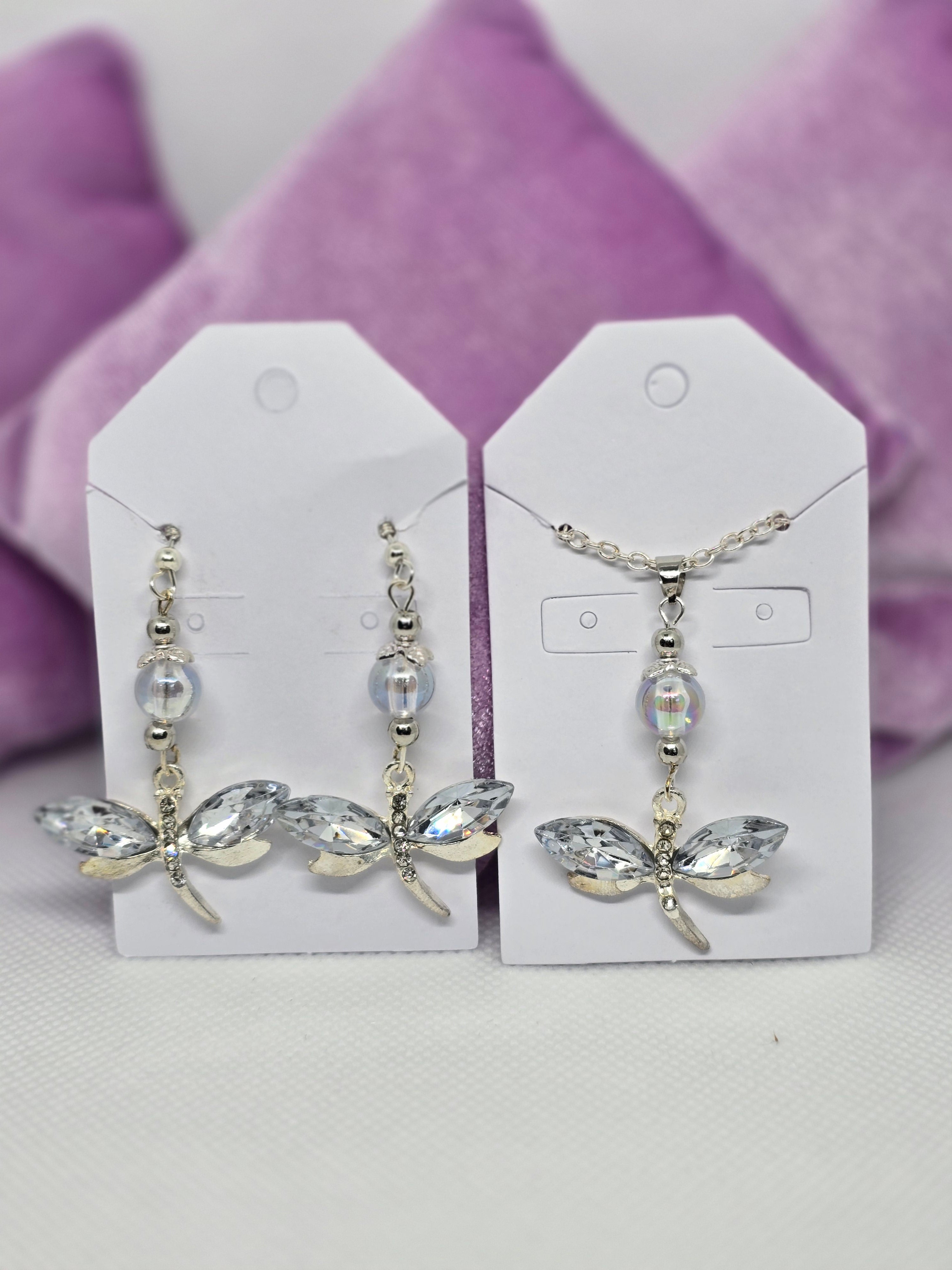 Dragonfly Necklace & Earrings Set