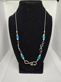 Love & Infinity Necklace(aqua color beads)