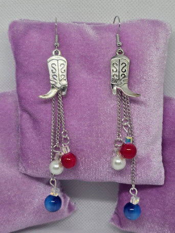 Red, White & Blue Cowgirl Earrings