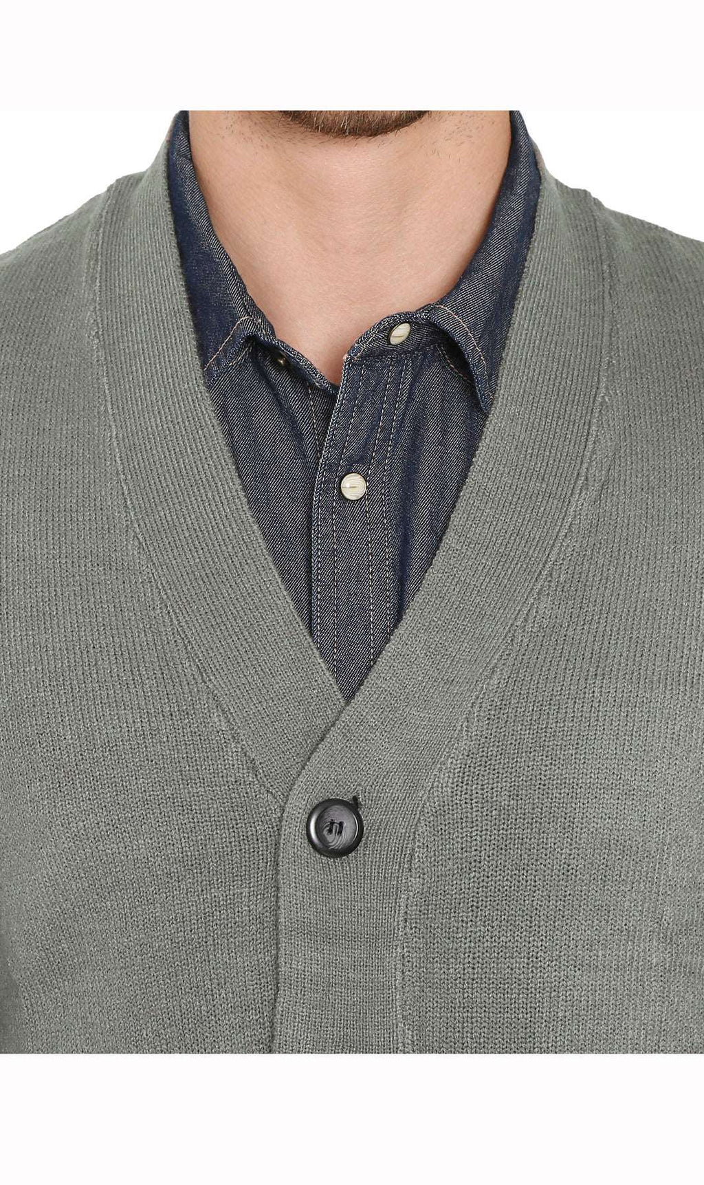 Men's Cashmere-Like Button Front Flat Knit Sweater Vest with Chest Pockets