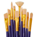 Studio Mixed Media White Bristle Brush Set - 10 pc