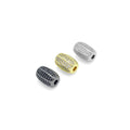 Black Clear CZ Oval Tube Space Bead, Sku#LX736