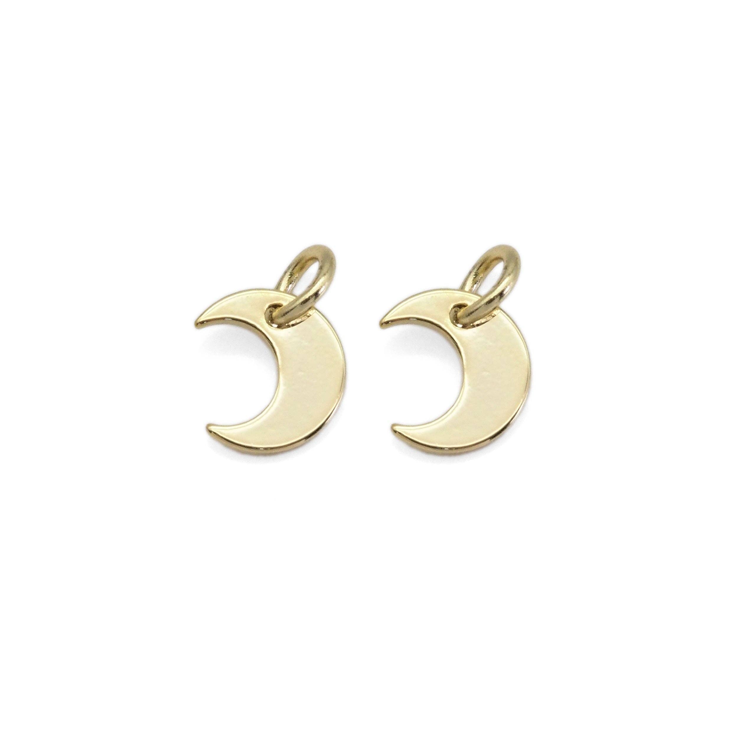 Plain Gold Cresent Moon Charm, Sku#LX390