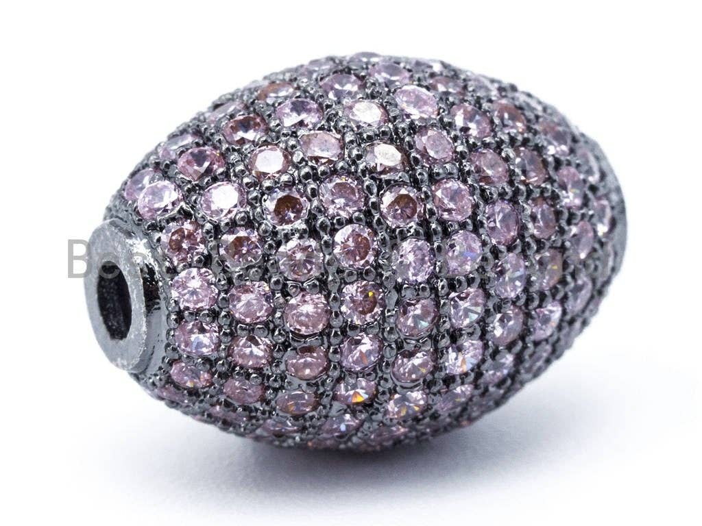 Colored CZ Micro Pave Barrel Drum Spacer Beads, Green Purple Orange Black Blue Space Beads for Necklace Bracelt, 16x16x12mm, sku#G187