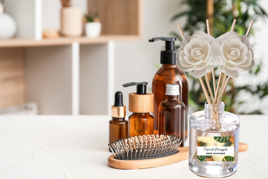 Exotic & Escape Reed Diffuser Collection – Tropical Scents with Mango, Pineapple, Hibiscus & Coconut
