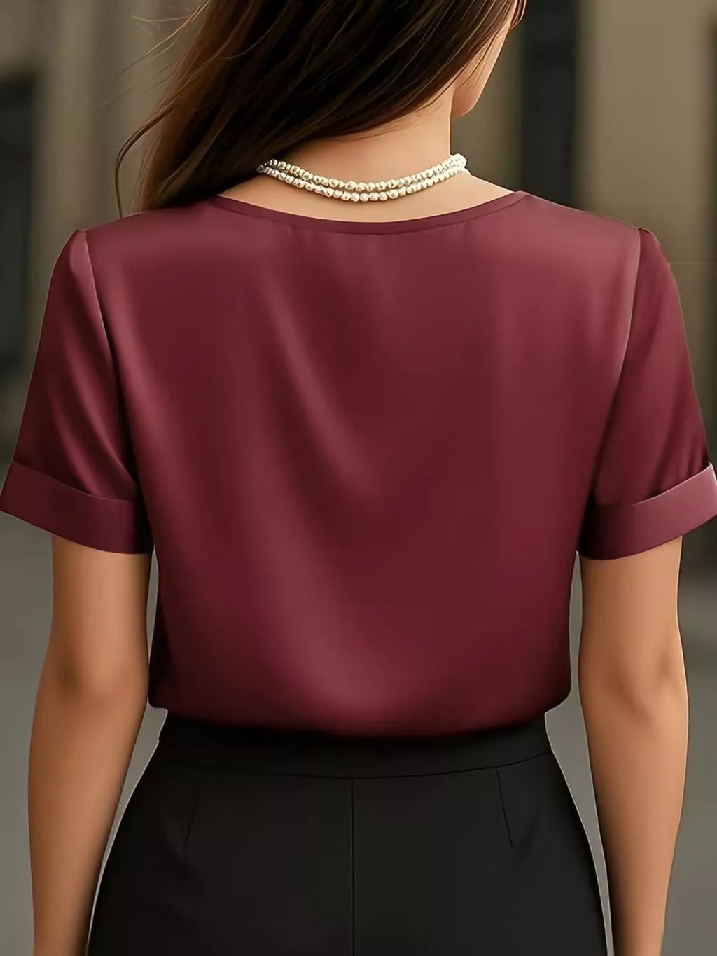 V-Neck Satin Blouse