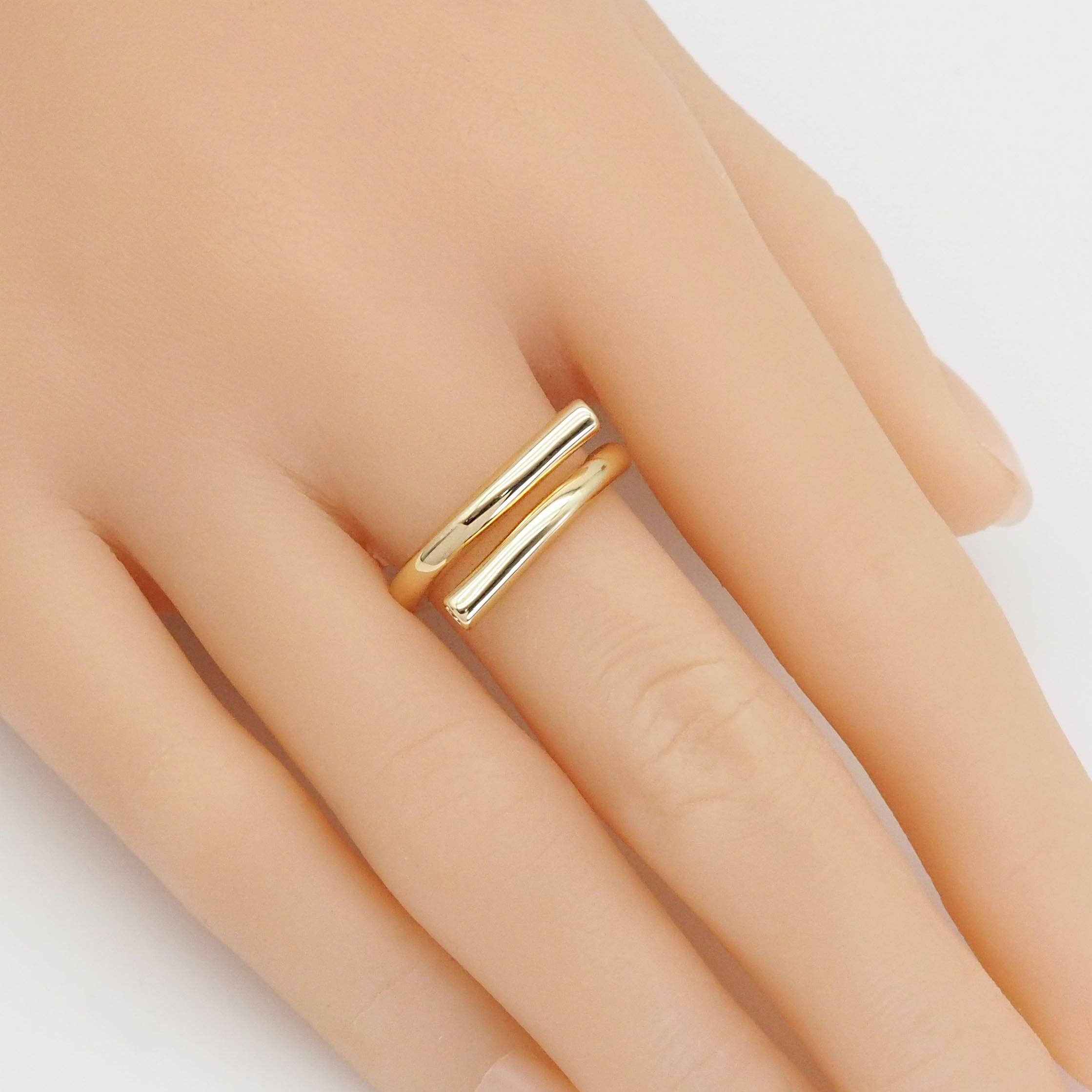 Gold Minimal Bar Ring, Sku#ZX147
