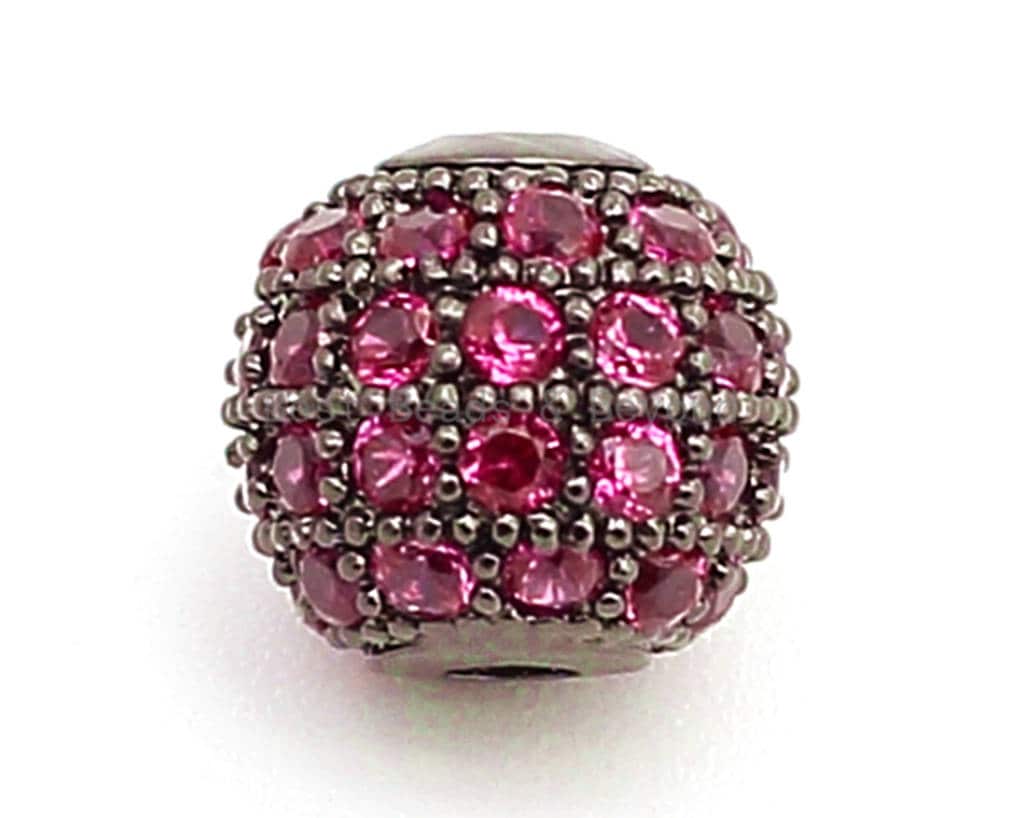 6mm,8mm,10mm CZ Micro Pave Round Ball Beads, Rainbow/Green/Turquoise/Fuchsia/Blue/Purple/Bronze Color CZ Ball Space Beads,1/2pcs,sku#G308
