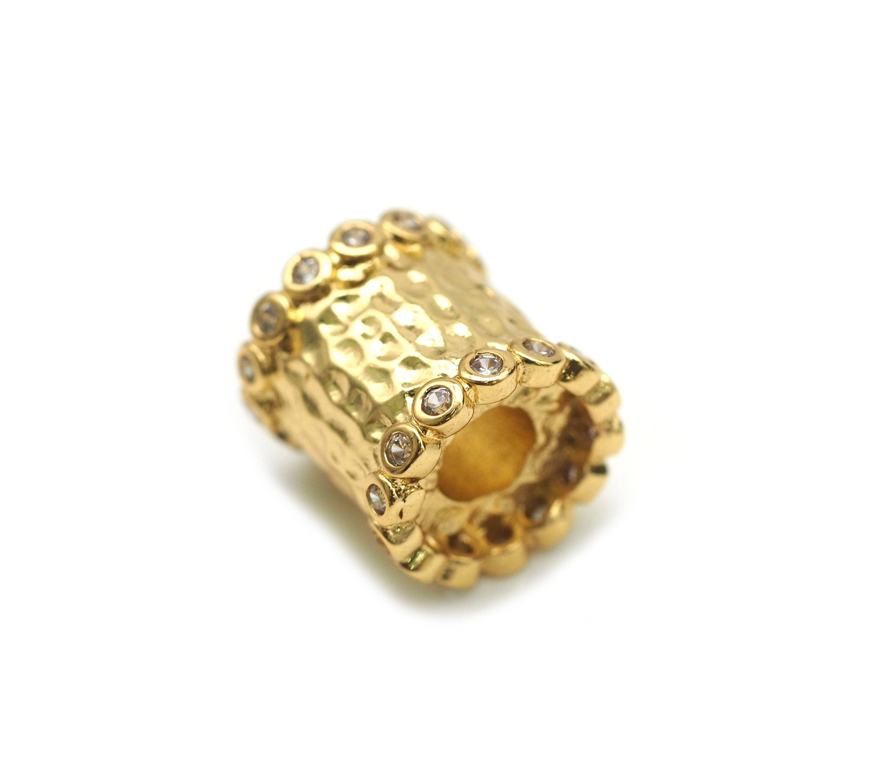 Big Hole CZ Tube Spacer Beads, Sku#Y609
