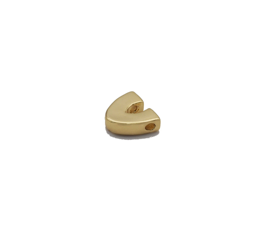 CZ Gold Initial Letters Bead, Sku#G435