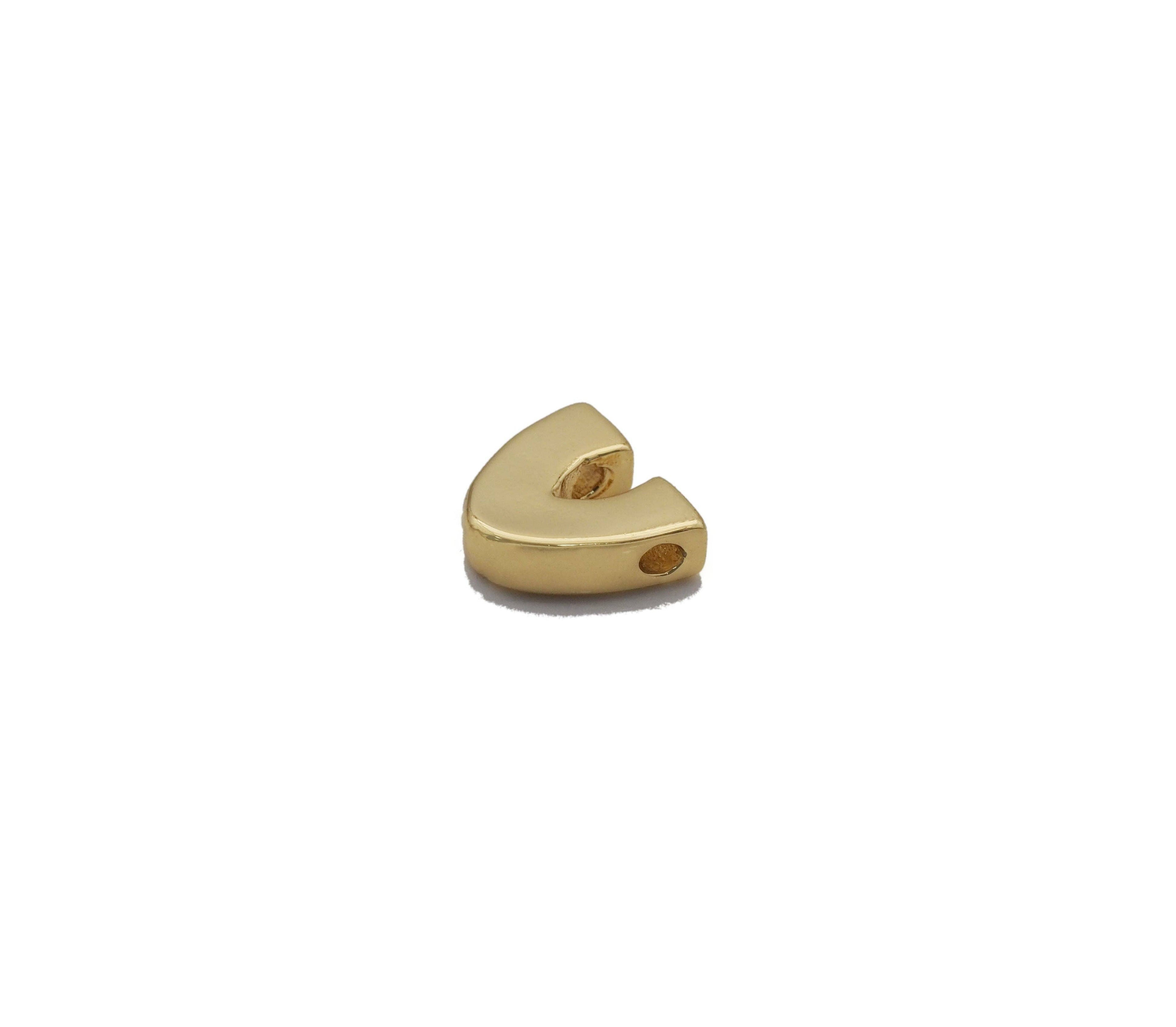 CZ Gold Initial Letters Bead, Sku#G435