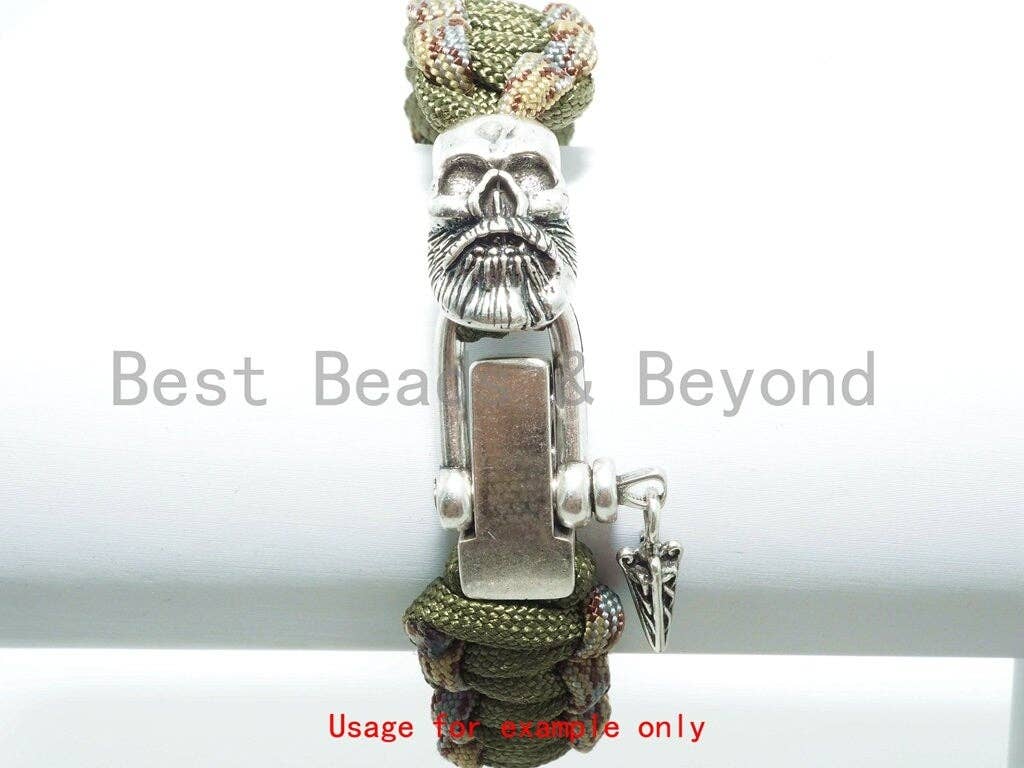 Antique Style Paracord Buckles, Paracord Survival Bracelet U Shaped Clasp,   4 Hole Adjustable D Shackle Metal Clasp, 33mm,sku#Y120