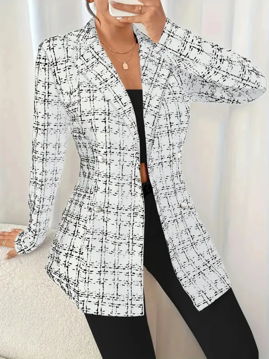 Tweed Double-Breasted Blazer
