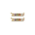 Colorful CZ Wheat Flower Connector Charm, Sku#LX309