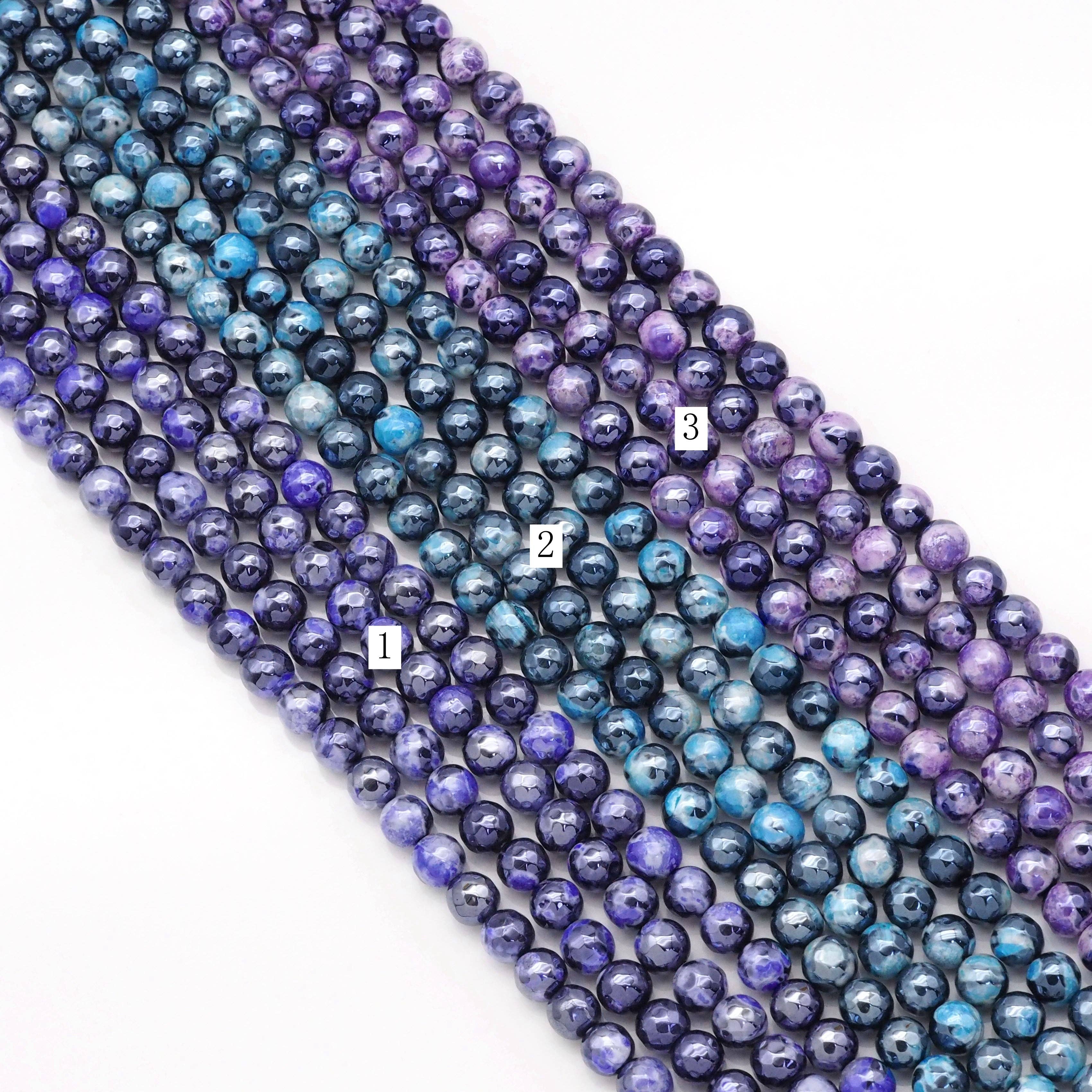 Mystic Agate Round Faceted Beads, Sku#U1761